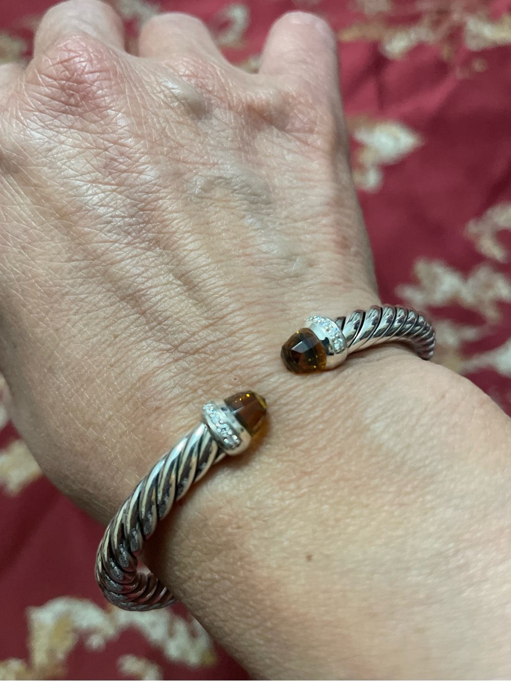 David Yurman Flex Bracelet  citrine Diamonds 6MM Medium